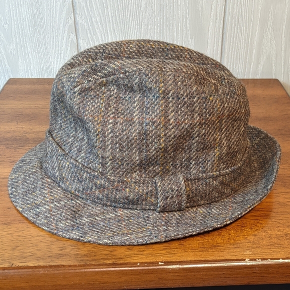 VTG Kangol Wool Irish Walking Hat Fedora Herringbone Print EUC SZ M Grandpa Hat - Picture 3 of 6